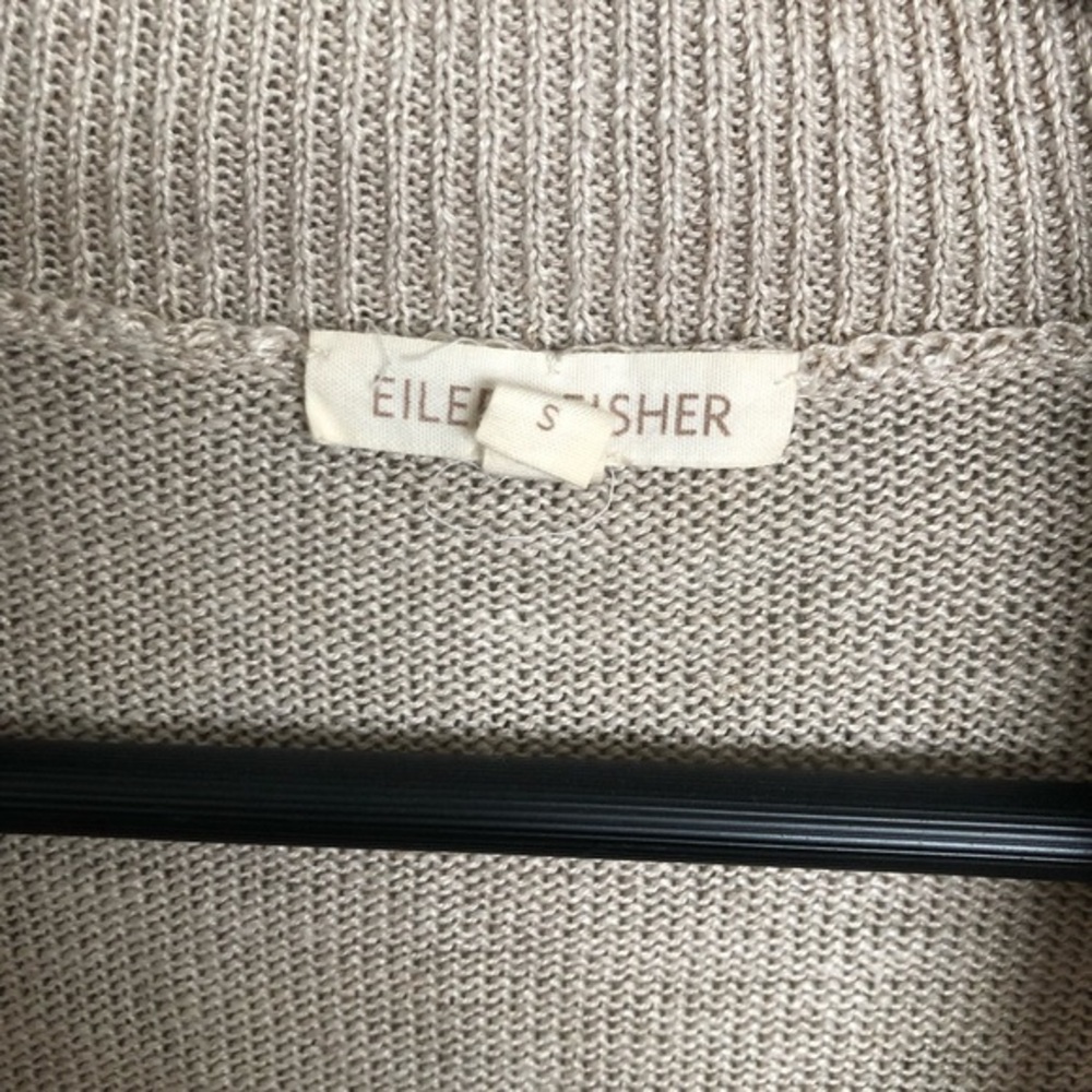 Eileen Fisher Small Brown Linen Cardigan EUC - Picture 2 of 3